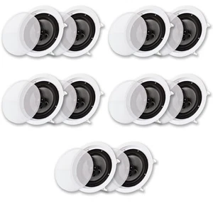 Acoustic Audio CS-IC83 Flush Mount In Ceiling Speakers with 8" Woofers 5 Pair - Picture 1 of 8