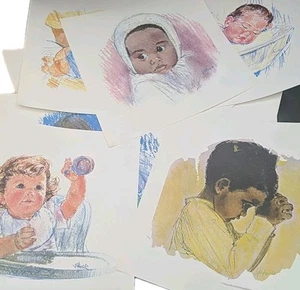 Frances Hook 12 Babies Prints 10x10 Mead Paper Competitions Fine Printing 1978 - Picture 1 of 15