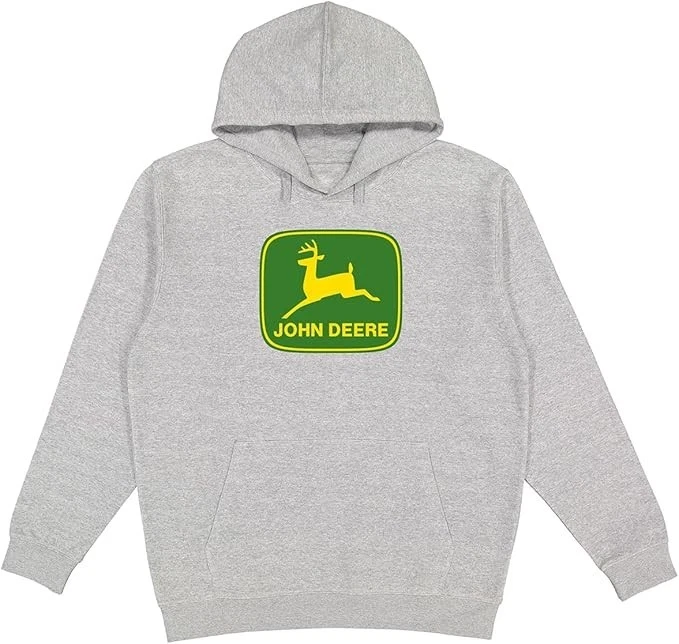 John Deere Midweight Fleece Hoodie Sweatshirt, 14802580, NWT, Grey 4 sizes - Image 1 of 1