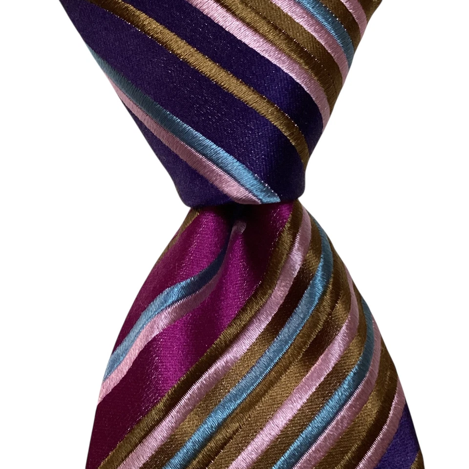 Corbata de hombre DUCHAMP 100 % seda 58 1/2" INGLATERRA lujo a rayas multicolor usada en excelente estado Foto 1 de 3