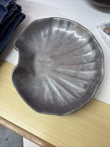 Sea Shell Pewter Platter Vintage The Wilton Company Serving Plate 11x8 Heavy - Picture 1 of 8