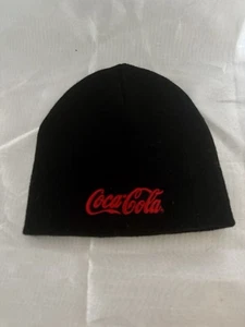 Coca-Cola® Coke Embroidered Logo Knit Beanie Black Hat Red Logo - Picture 1 of 7