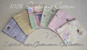 BESSIE PEASE Nursery Baby Fabric Pastels Craft Bundle 6 FQ = 1.5 yards - Picture 1 of 2