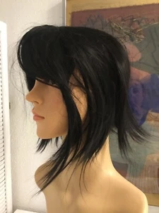 Haarteil - schwarz- braun - f. Oberkopf - mit Pony -NEU - Bild 1 von 6