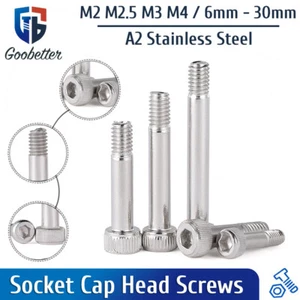 M2 M2.5 M3 M4 Socket Cap Head Screws 304 A2 Stainless Steel Hex Allen Bolts - Picture 1 of 24