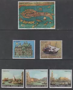 Vatican & San Marino 1971-72 Mint MNH Canaletto Peace be with You St Mark Church - Picture 1 of 1