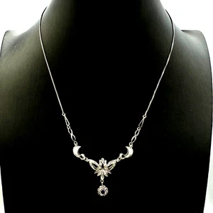 Collar Vintage Años '60 Italiano Oro Blanco Macizo 18K Collar Para Mujer - Imagen 1 de 13