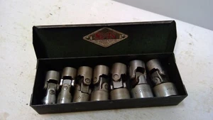 SK Tools 6 pt Swivel Sockets set w Original Green Metal box - Picture 1 of 9