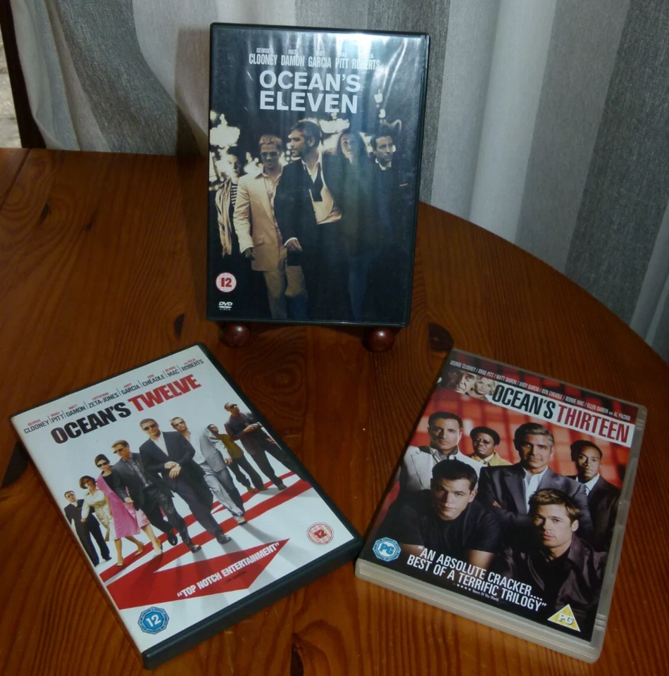 Oceans 11, 12 & 13 Movies DVDs Brad Pitt George Clooney (3 Movie Bundle) - Image 1 of 1