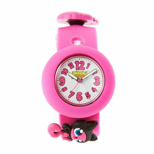 Monsters Children's Quartz Watch with White Dial Analogue Display and Pink Strap