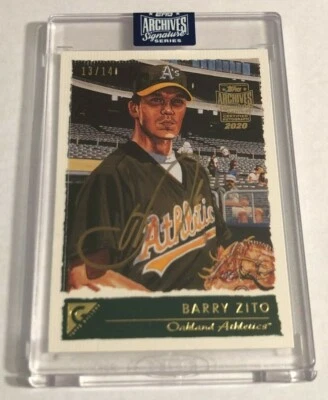 2020 Archives RETIRED Signature Series BARRY ZITO AUTO #13/14 Made SSP GOLD INK! - Image 1 of 2