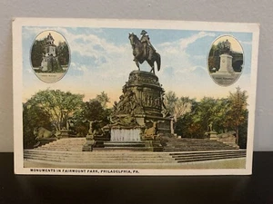 Denkmäler im Fairmount Park Vintage Postkarte Philadelphia Pennsylvania - Bild 1 von 2