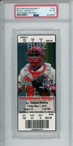 2010 Philadelphia Phillies Atlanta Braves Ticket Craig Kimbrel MLB DEBUT PSA - Picture 1 of 2