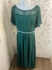 Casual Boat Neck A-Line Midi Dress Size 4X Emerald Green - Picture 1 of 12