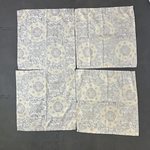 Waterford Fine Linens Set of 4 Gray & Gold 21x21 Damask Napkins FS Charity - Picture 1 of 8