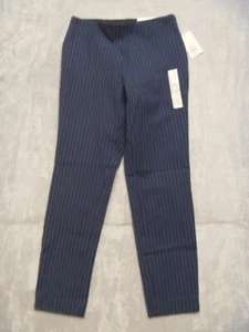 A NEW DAY Dress Pants Women Sz 4R Navy Blue PinStripe Side Zip Skinny Ankle NWT - Picture 1 of 7