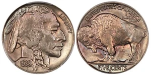 1938-D PCGS MS65 Edelstein BU Büffelnickel - herausragende zweiseitige Farbe getönt! - Bild 1 von 5