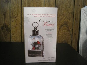 CHRISTMAS IS FOREVER 10.75" TALL DOME CARDINAL WATERING CAN GLITTER LANTERN - Picture 1 of 15