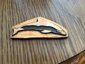 Vtg Solid Copper/brass  Printers Block Dolphin 3.0 Oz  No Makers Stamp - Picture 1 of 4