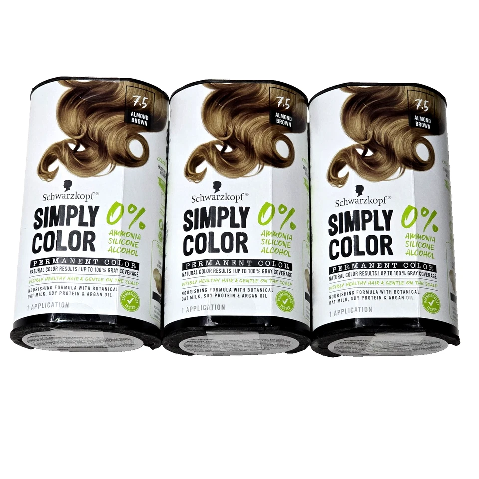 Schwarzkopf Simply Color Permanent Hair Color 7.5 Almond Brown