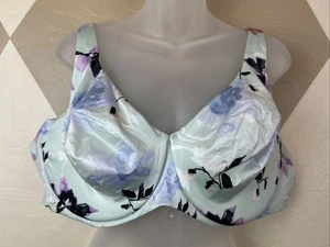 Cacique Sz 50 D Unlined Full Coverage Underwire Green Floral Bra - Picture 1 of 7
