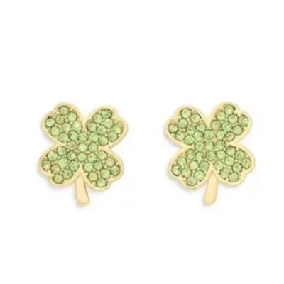 Aretes con pavé de trébol verde con encanto de la suerte de Kate Spade. Foto 1 de 4