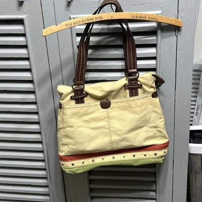 Bolso de Mano/Bolso de Hombro Vintage Reliquia de Lona Tamaño Mediano Foto 1 de 4