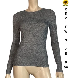 🌻REVIEW SIZE 8 AU GREY SOFT KNIT JUMPER LIKE NEW - Bild 1 von 10