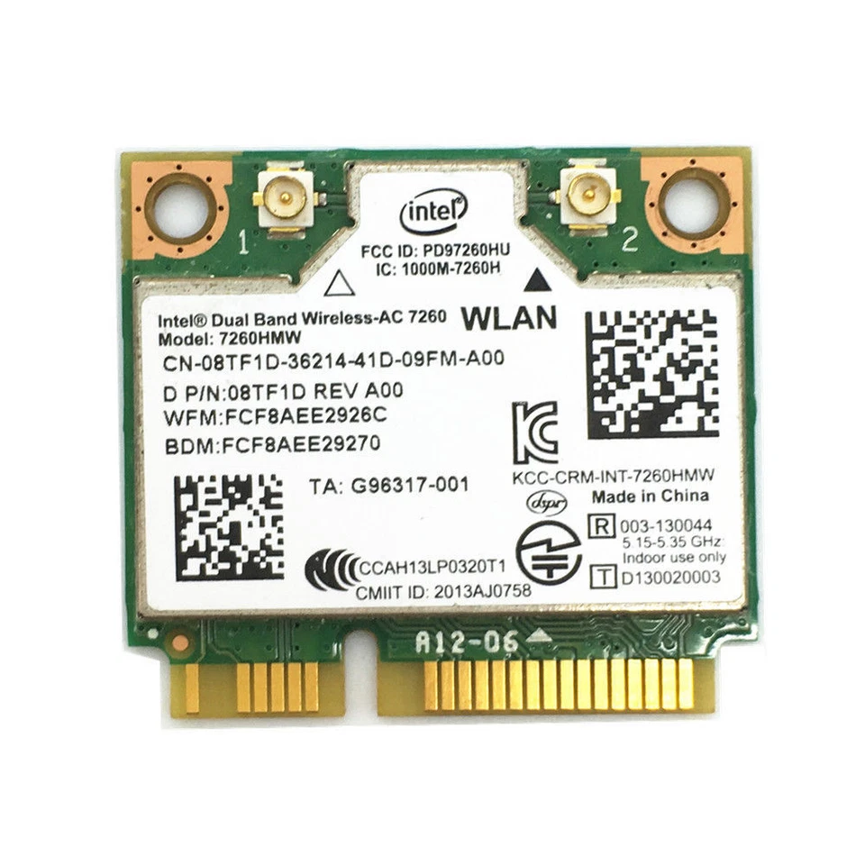 Intel Dual Band Wireless-AC 7260 8TF1D 7260HMW WLAN Karte für Dell Latitude E7240 - Bild 1 von 1