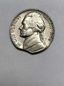1954 D Jefferson Nickel DOUBLE CLIP ERROR !! - Picture 1 of 4