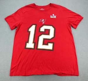 Nike Tampa Bay Buccaneers NFL Brady #12 T Shirt Men's L Red Tee Super Bowl LV - Picture 1 of 18