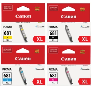 4 cartuchos originales Canon CLI-681 XL - negro, cian, amarillo y magenta - nuevos - Imagen 1 de 5