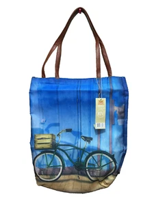 BNWT Ladies Rivers Brand Vintage Ladies Bike Print Tote Carry Shopping Bag - Bild 1 von 1