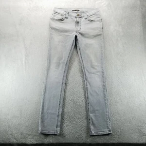 Nudie Jeans Mens 31x34 Gray Thin Finn Slim Fit Low Rise Stretch Organic Cotton - Picture 1 of 11