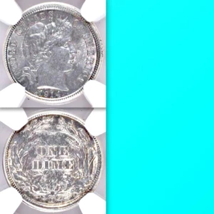 1914-D NGC MS63 Broadstruck $4,760 Comp 🔴 No Edge Reeding! RARE Barber Dime 10C - Picture 1 of 5