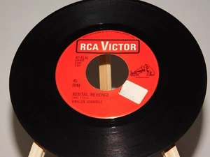 1967 Waylon Jennings Country 45 - Mental Revenge / Born to Love You - Picture 1 of 3