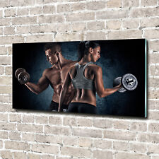 Glas-Bild Wandbilder Druck auf Glas 140x70 Deko Sport Bodybuilding