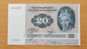 DENMARK 20 Kroner 1981 P49c PRefix C1 UNC Banknote - Picture 1 of 2