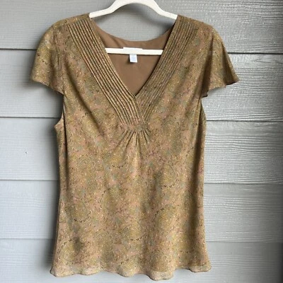 Top vintage Charter Club para mujer Y2K talla 14 seda cachemira capas de hadas del bosque Foto 1 de 4