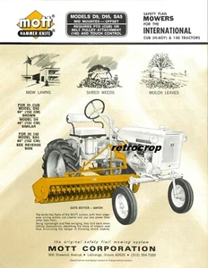 Mott Hammer Knife Mid Mount Mower Sales Brochure IH Farmall Cub 140 D9 D95 SA5 - Picture 1 of 4