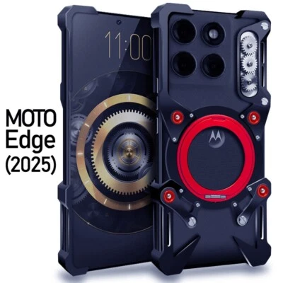 Funda con soporte de anillo para MOTO Edge 2024 2025 aluminio metal cubierta de parachoques magnética Foto 1 de 4