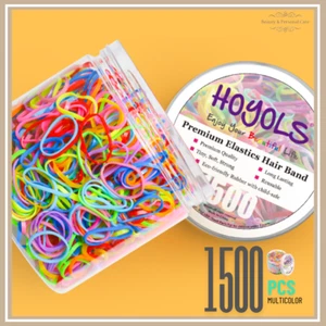 HOYOLS Baby Hair Ties | 1500 pcs Colorful Small Elastics for Kids & Toddlers - Picture 1 of 20