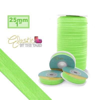 Neon Green 1" - 25mm Fold Over Sewing Elastic - Elastic by the Yard