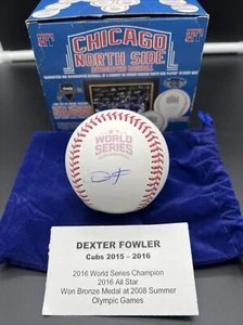 Dexter Fowler SIGNED 2016 WORLD SERIES ROMLB BASEBALL 3/24 CUBS TRISTAR COA - Picture 1 of 3