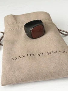 David Yurman Men's Exotic Stone Carnelian Band in Black Titanium Size 10US - Picture 1 of 4