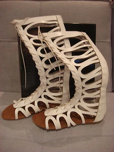 MODERN REBEL WOMEN'S ARWEN WHITE SIZE 6 SHOES MID CALF GLADIATOR SANDALS - NEW - Picture 1 of 7