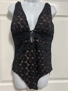 Swim Suits For All Black Lace One Piece Swimming Suit Sz 14 - Picture 1 of 5