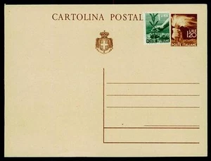 ITALIA - Luogotenenza - Cart. post. - 1945 - DEMOCRATICA - "Fiaccola" - £. 1,20 - Picture 1 of 1