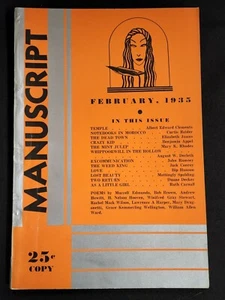 MANUSCRIPT Feb. 1935 Jack Conroy “Weed King” HTF August Derleth story - Picture 1 of 5