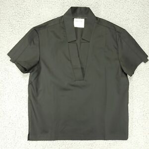 Orttu Star Neck Shirt Mens XL Black Versatile Elegance Sleeve Placket Detail